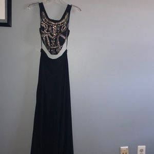 Two Piece Black Prom Dress